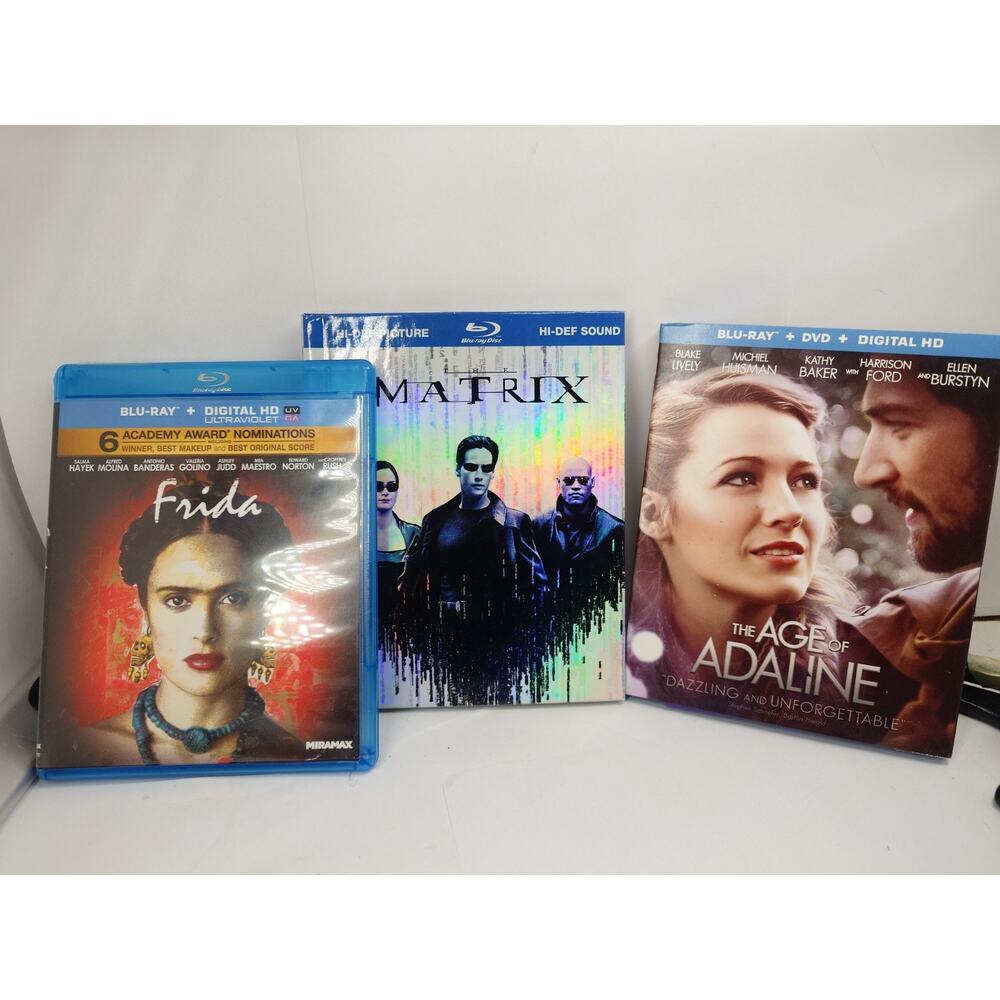 The Matrix Blu-ray, 1999 Limited Edition + AGE OF ADALINE & FRIDA BLU RAY MOVIES